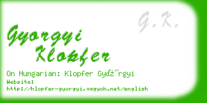 gyorgyi klopfer business card